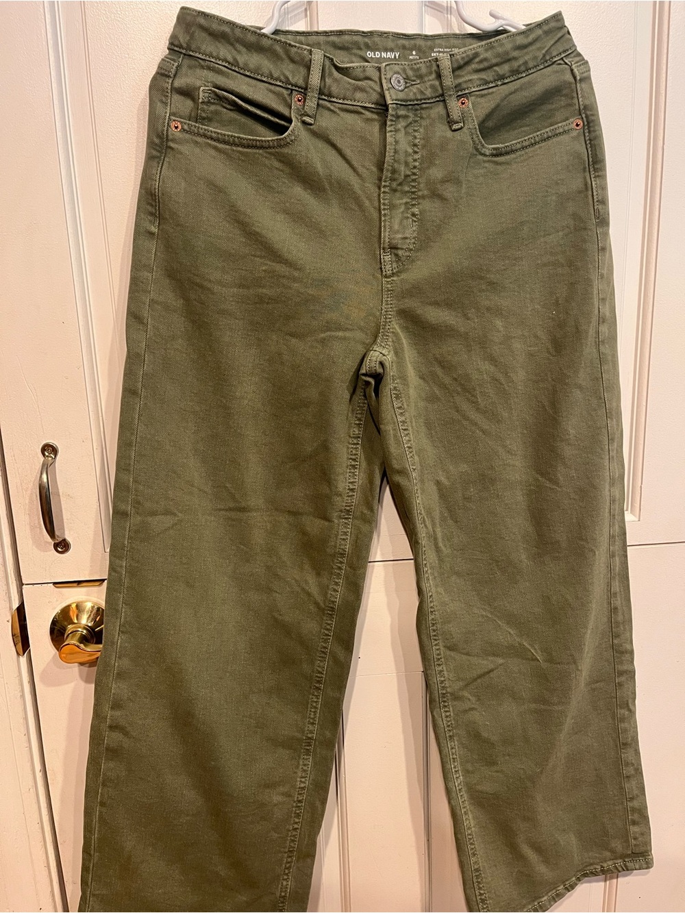 Old Navy Olive Green Wide-Leg Women's Jeans